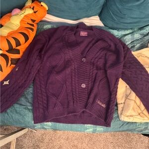 Purple Cable Knit Women's Sweater